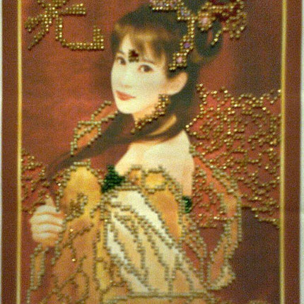 DIY Bead Embroidery Kit "Mai (a child of light)" 7.3"x9.8" / 18.5x25.0 cm