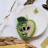 Beadwork kit for creating brooch "Green apple"