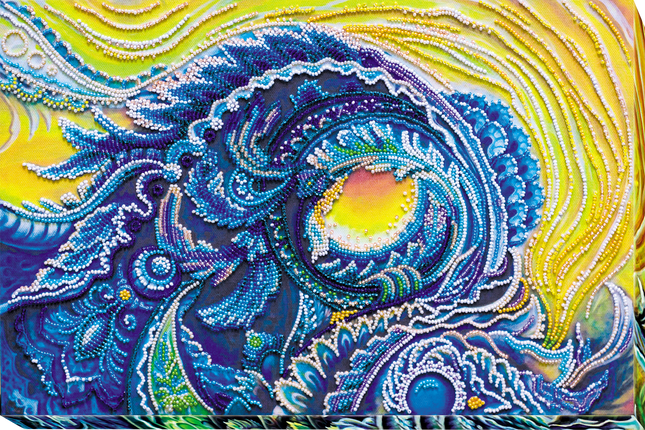 DIY Bead Embroidery Kit "Song of the Sea" 15.0"x9.8" / 38.0x25.0 cm