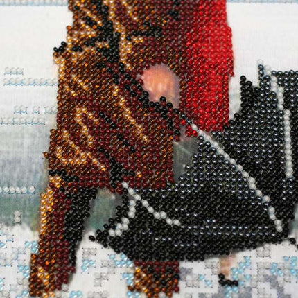 DIY Bead Embroidery Kit "Foul weather" 12.6"x15.0" / 32.0x38.0 cm