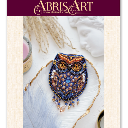 Beadwork kit for creating brooch "Owl"