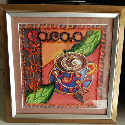DIY Bead Embroidery Kit "Cacao"  5.9"x5.9" / 15.0x15.0 cm