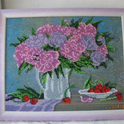 Canvas for bead embroidery "Bouquet of Peonies" 11.8"x9.4" / 30.0x24.0 cm