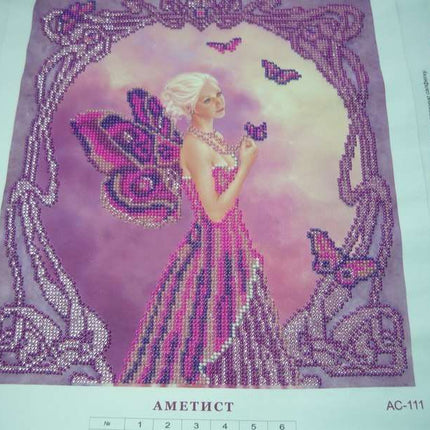 Canvas for bead embroidery "Amethyst" 10.2"x11.8" / 26.0x30.0 cm