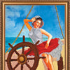 DIY Bead Embroidery Kit "Sailor girl" 12.6"x18.1" / 32.0x46.0 cm