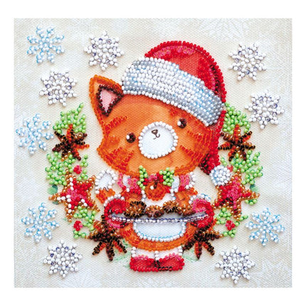 DIY Bead Embroidery Kit "Christmas cookies"  5.9"x5.9" / 15.0x15.0 cm