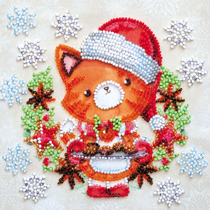 DIY Bead Embroidery Kit "Christmas cookies"  5.9"x5.9" / 15.0x15.0 cm