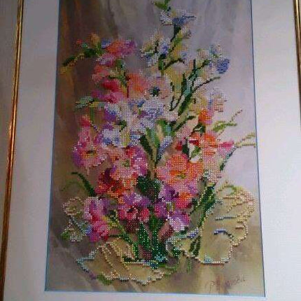 DIY Bead Embroidery Kit "Gladioluses" 9.8"x15.0" / 25.0x38.0 cm
