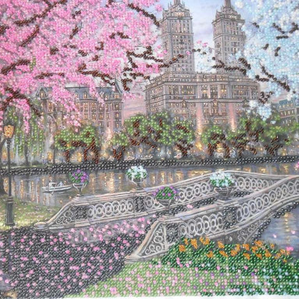 DIY Bead Embroidery Kit "Spring bloom" 15.7"x11.8" / 40.0x30.0 cm