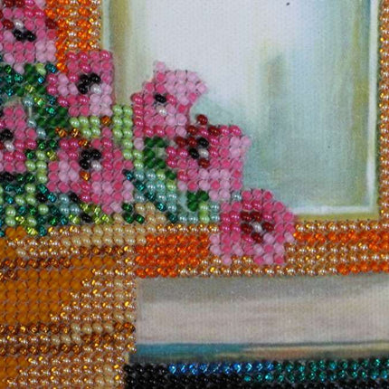 DIY Bead Embroidery Kit "s Azalea" 8.7"x8.7" / 22.0x22.0 cm