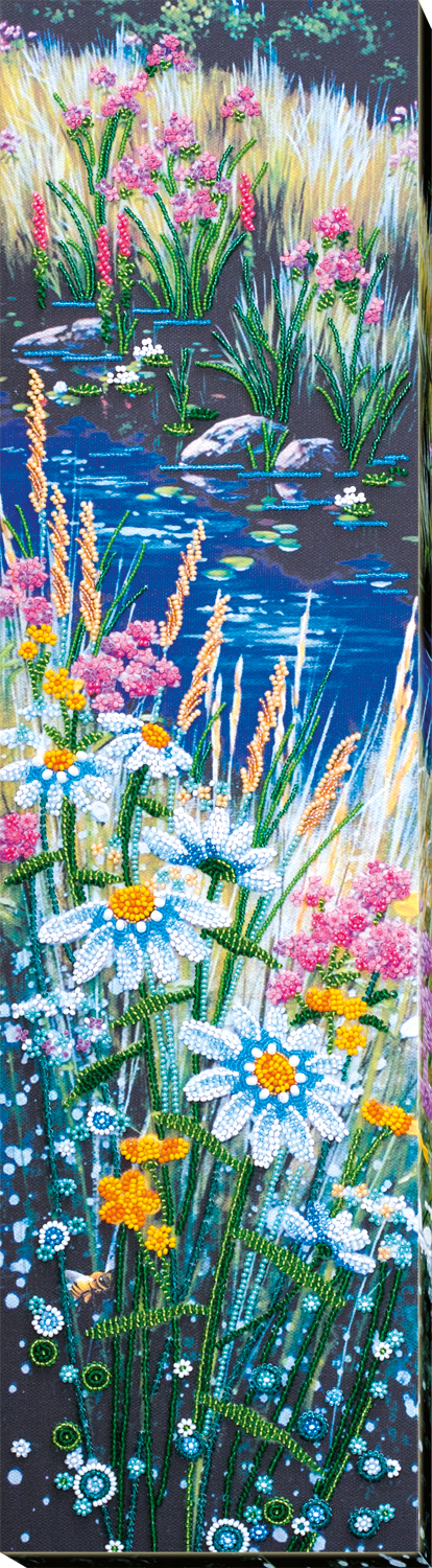 DIY Bead Embroidery Kit "Chamomile etude-2" 5.9"x23.6" / 15.0x60.0 cm