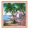DIY Bead Embroidery Kit "Hut by the sea"  5.9"x5.9" / 15.0x15.0 cm
