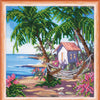 DIY Bead Embroidery Kit "Hut by the sea"  5.9"x5.9" / 15.0x15.0 cm