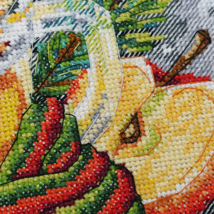 DIY Cross Stitch Kit "Winter tea" 9.8"x9.8"