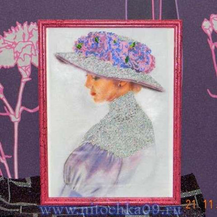DIY Bead Embroidery Kit "Violet" 11.0"x15.7" / 28.0x40.0 cm