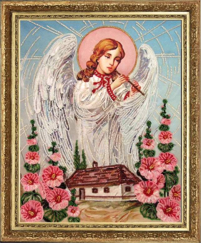DIY Bead Embroidery Kit "Angel's Song (after O. Okhapkin)" 13.4"x10.6" / 34.0x27.0 cm