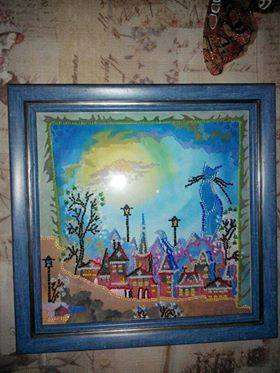 Canvas for bead embroidery "The Keeper of Dreams" 7.9"x7.9" / 20.0x20.0 cm
