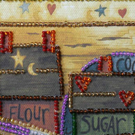 DIY Bead Embroidery Kit "Kitchen – 1"  5.9"x5.9" / 15.0x15.0 cm