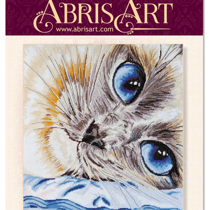 DIY Cross Stitch Kit "Sapphire eyes" 15.7"x15.6"