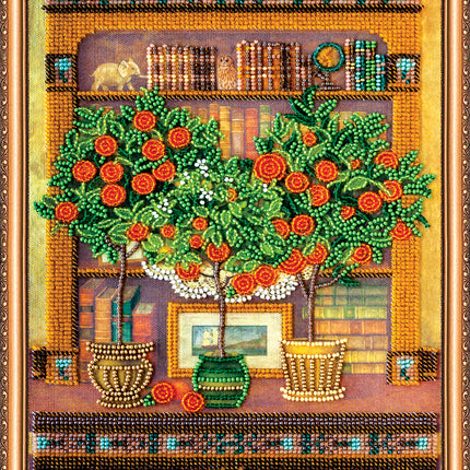 DIY Bead Embroidery Kit "Salon buffet" 7.9"x11.8" / 20.0x30.0 cm