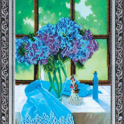 DIY Bead Embroidery Kit "Lilac ambience" 7.9"x10.0" / 20.0x25.5 cm