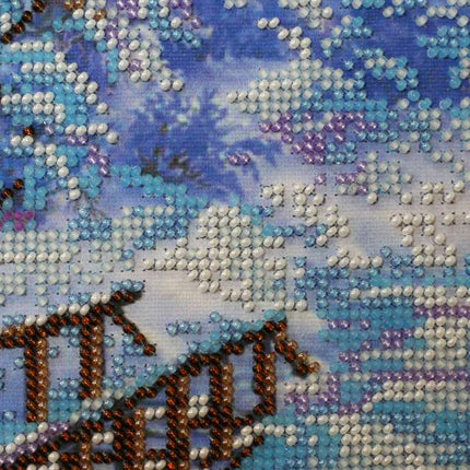 DIY Bead Embroidery Kit "Winter morning" 17.7"x12.6" / 45.0x32.0 cm