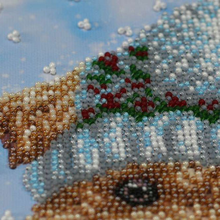 DIY Bead Embroidery Kit "Winter fun" 7.9"x13.4" / 20.0x34.0 cm