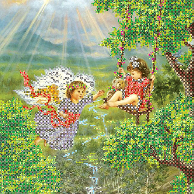 Canvas for bead embroidery "In the Morning Sunlight" 11.8"x11.8" / 30.0x30.0 cm