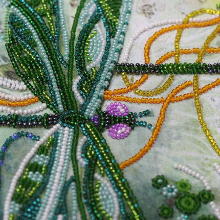 DIY Bead Embroidery Kit "Sparks over the lake" 12.6"x12.2" / 32.0x31.0 cm