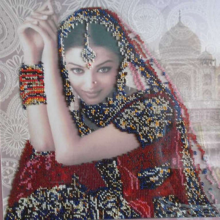 Canvas for bead embroidery "Flowers of India" 11.8"x11.8" / 30.0x30.0 cm