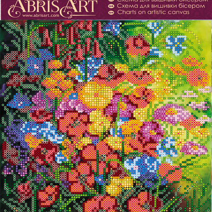 Canvas for bead embroidery "Flower canvas" 7.9"x7.9" / 20.0x20.0 cm
