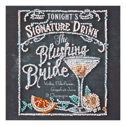 DIY Bead Embroidery Kit "Blushing bride"  5.9"x5.9" / 15.0x15.0 cm