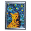 DIY Bead Embroidery Kit "Starry Cat" 13.8"x10.2" / 35.0x26.0 cm