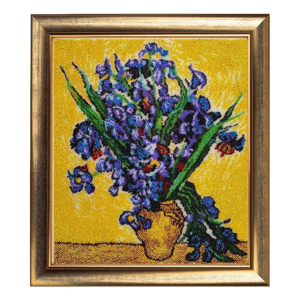 DIY Bead Embroidery Kit "Irises after V. Van Gogh" 12.6"x11.0" / 32.0x28.0 cm