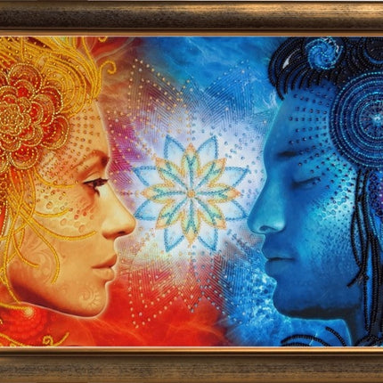 DIY Bead Embroidery Kit "Two Beginnings" 9.4"x15.0" / 24.0x38.0 cm