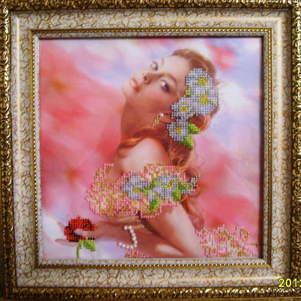 Canvas for bead embroidery "Grace" 7.9"x7.9" / 20.0x20.0 cm