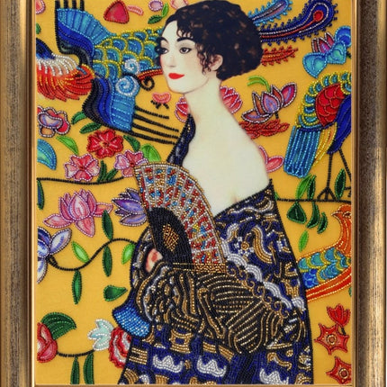 DIY Bead Embroidery Kit "Lady with Fan (after G. Klimt)" 12.6"x22.4" / 32.0x57.0 cm