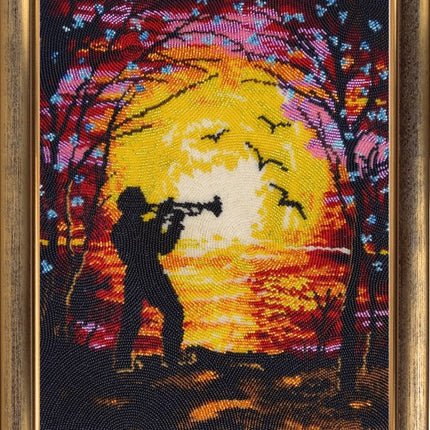 DIY Bead Embroidery Kit "Piper" 13.4"x10.6" / 34.0x27.0 cm