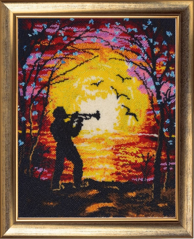 DIY Bead Embroidery Kit "Piper" 13.4"x10.6" / 34.0x27.0 cm