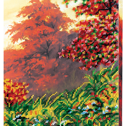 DIY Bead Embroidery Kit "Autumn scenes-3" 7.9"x16.9" / 20.0x43.0 cm
