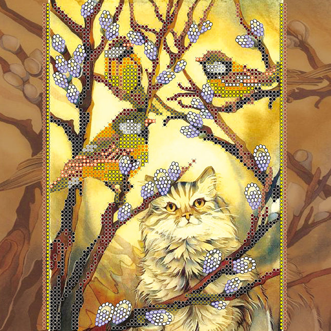 Canvas for bead embroidery "March" 7.9"x7.9" / 20.0x20.0 cm
