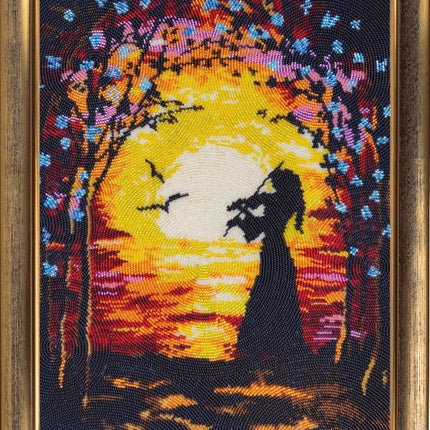 DIY Bead Embroidery Kit "Violinist" 13.4"x10.6" / 34.0x27.0 cm