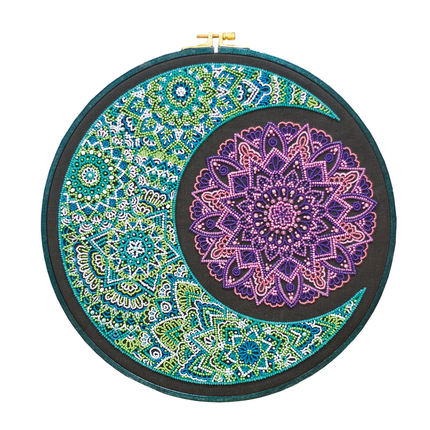 DIY Bead Embroidery Kit "Origin of new moon" 12.6"x12.6" / 32.0x32.0 cm
