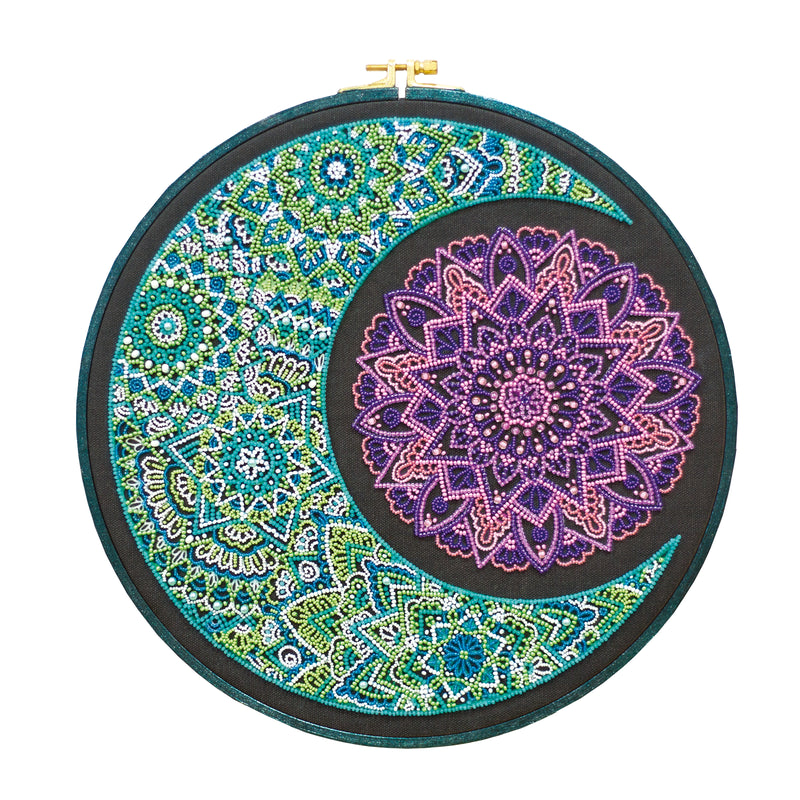 DIY Bead Embroidery Kit "Origin of new moon" 12.6"x12.6" / 32.0x32.0 cm