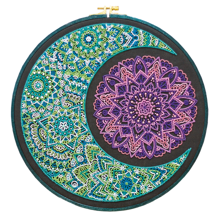DIY Bead Embroidery Kit "Origin of new moon" 12.6"x12.6" / 32.0x32.0 cm