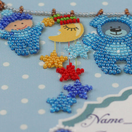 DIY Bead Embroidery Kit "Metric for a boy" 8.7"x8.7" / 22.0x22.0 cm