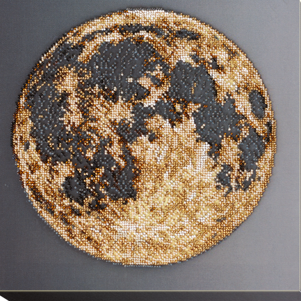 DIY Bead Embroidery Kit "Moon" 13.0"x13.0" / 33.0x33.0 cm