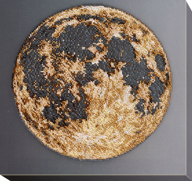 DIY Bead Embroidery Kit "Moon" 13.0"x13.0" / 33.0x33.0 cm