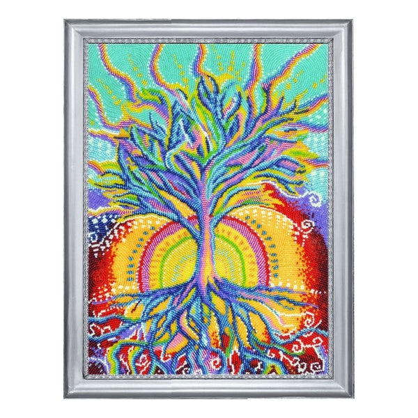 Bead DIY Embroidery Kit "Sunny Tree" 13.8"x9.8"/ 35.0x25.0 cm