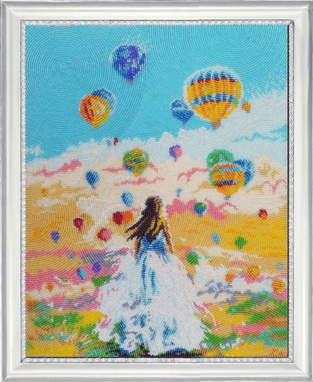 DIY Bead Embroidery Kit "Flight of a Dream" 13.4"x10.6" / 34.0x27.0 cm